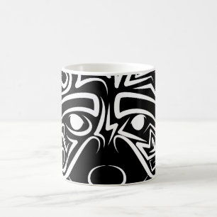 Taza De Café Racco tribal blanco y negro