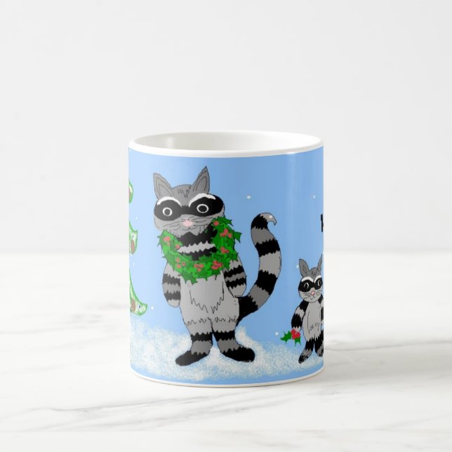 Taza De Café Racconones decorados para las vacaciones (Centro)