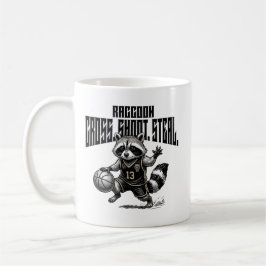Taza De Café Raccoon Basketball Star - Cross Shoot Steal Graph
