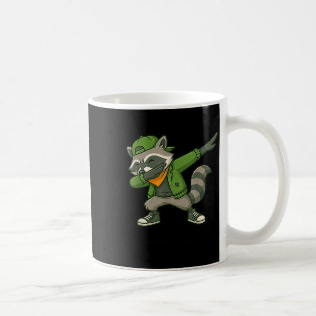 Taza De Café Raccoon Dab Streetwear Clic Funny For Men Women Ki (Derecha)