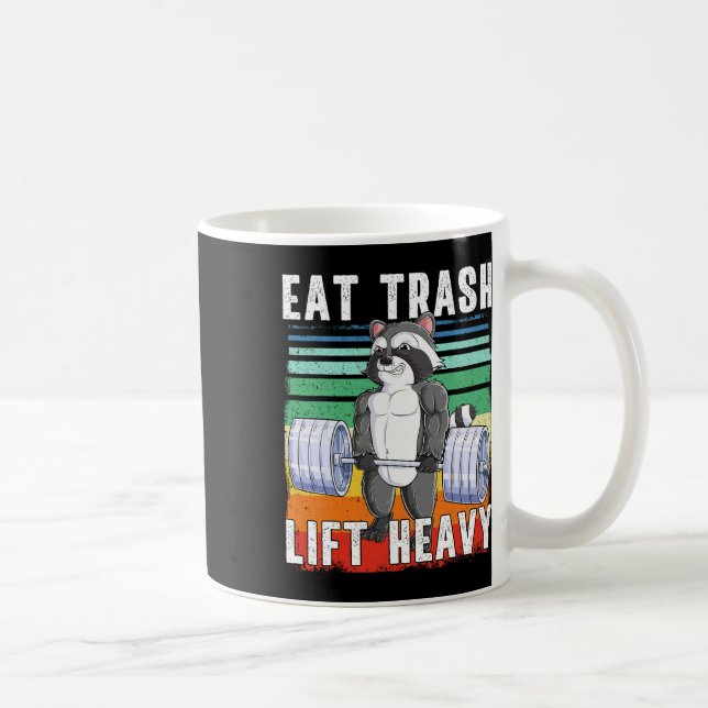 Taza De Café Raccoon Deadlift Bodybuilding Garbage Gym F (Derecha)