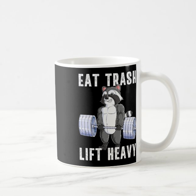 Taza De Café Raccoon Deadlift Bodybuilding Garbage Gym F (Derecha)