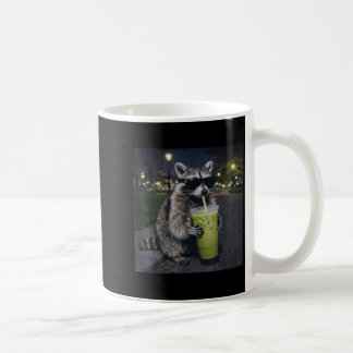 Taza De Café Raccoon drinking iced matcha latte funny animal