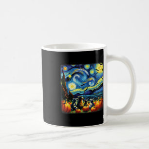 Taza De Café Raccoon Fall Halloween Van Gogh Starry Night Pumpt