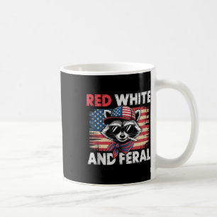 Taza De Café Raccoon Funny 4 De Julio Patriótico Cute Blanco Ro