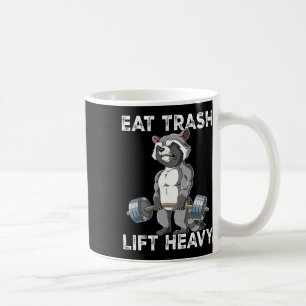 Taza De Café Raccoon Gym Weight Entrenamiento Comer Trash Lift