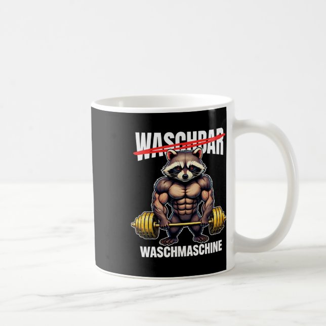 Taza De Café Raccoon Lavadora Bodybuilding Fitness Gym (Derecha)