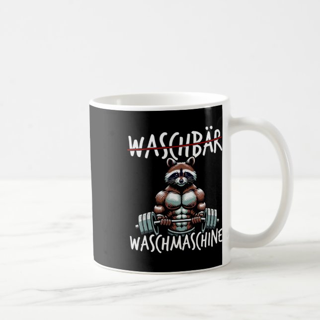 Taza De Café Raccoon Lavadora Raccoon Fitness Bodybuildi (Derecha)