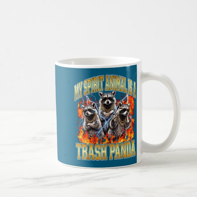 Taza De Café Raccoon My Srit Animal Is A Trash Panda Funny Boot (Derecha)