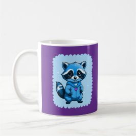 Taza De Café Raccoon Pequeño En Mug Azul