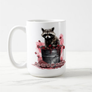 Taza De Café Raccoon ¿Serás mi San Valentín?