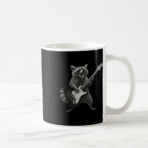 Taza De Café Raccoon Tocando Rock De Guitarra Y Rollo Guitarist