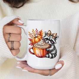 Taza De Café Raccoon with Pumpkin Latte Fall Season Coffee Mug