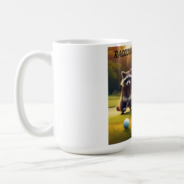 Taza De Café Raccoons Jugando Golf (Izquierda)
