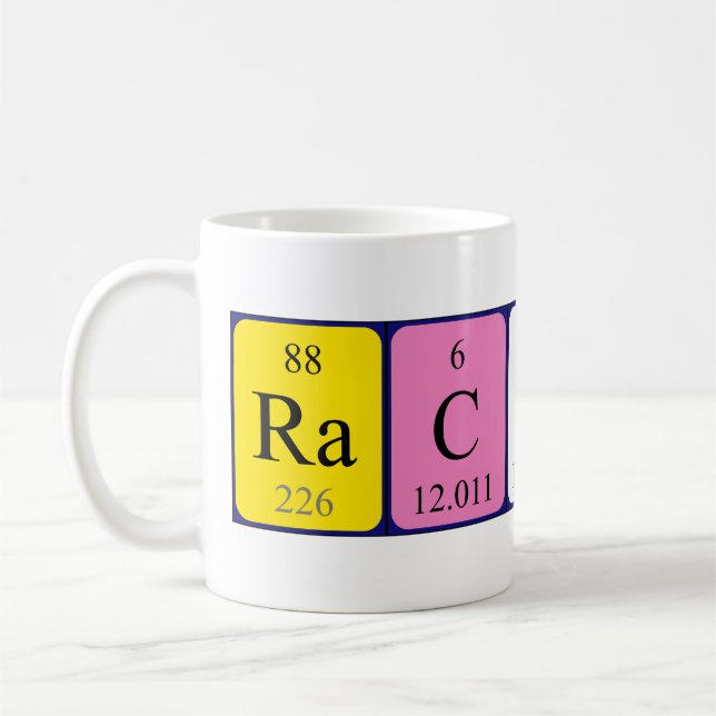 Taza De Café Rachid tabla periódica nombre mug (Izquierda)