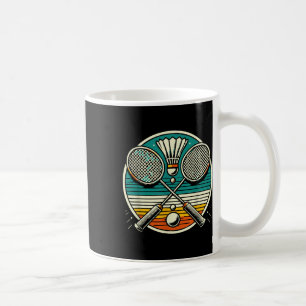 Taza De Café Rackets de bádminton antiguos lanzadera raquetas c