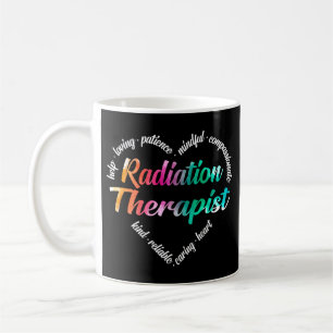 Taza De Café Radiación Terapia Corazón Word Nube Acuarela