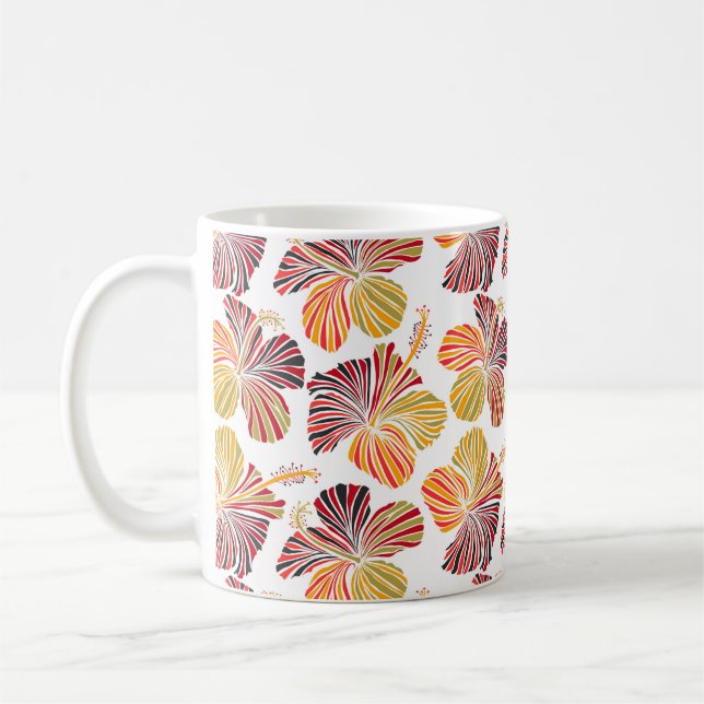 Taza De Café Radiancia Hawaiana: Elegancia de planta tropical. (Izquierda)