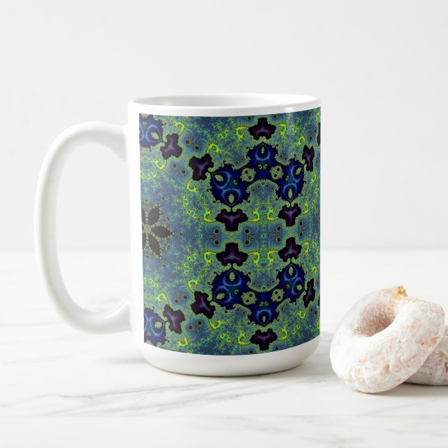 Taza De Café Radiant Fractal Symphony (Con donut)