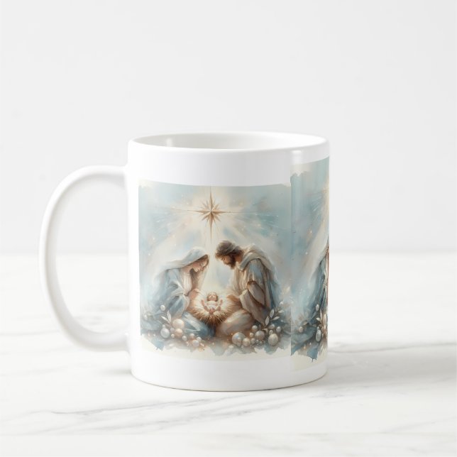 Taza De Café Radiant Holy Family Nativity Scene (Izquierda)
