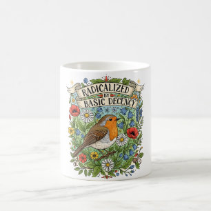 Taza De Café Radicalizado por la estética del arte de aves de l