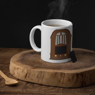 Taza De Café Radio Antiguo de Tubos Estéreo de Madera Antigüeda