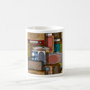 Taza De Café Radio Antiguo Retro de la Mitad del Siglo