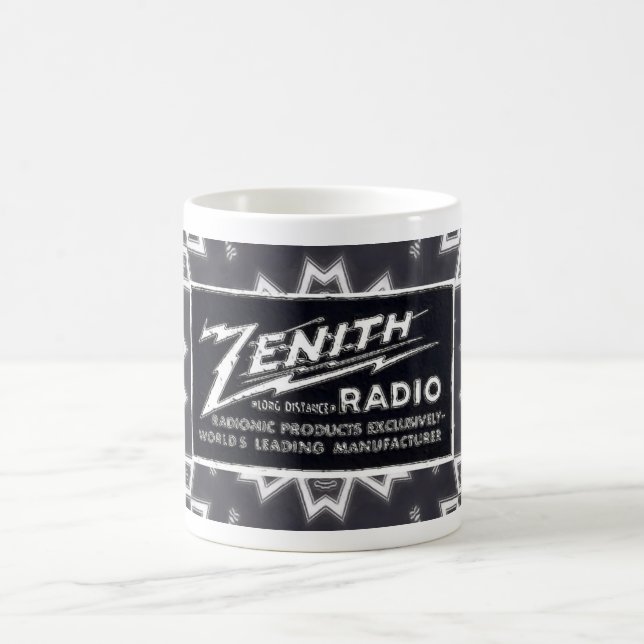 Taza De Café RADIO ZENITH Y café Mug de los años 1940 (Centro)