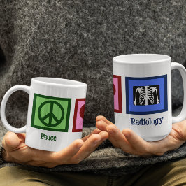 Taza De Café Radiología de amor por la paz