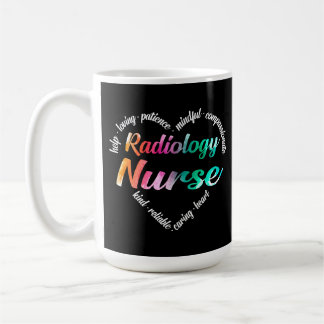 Taza De Café Radiología Enfermero Corazón Word Nube Acuarela