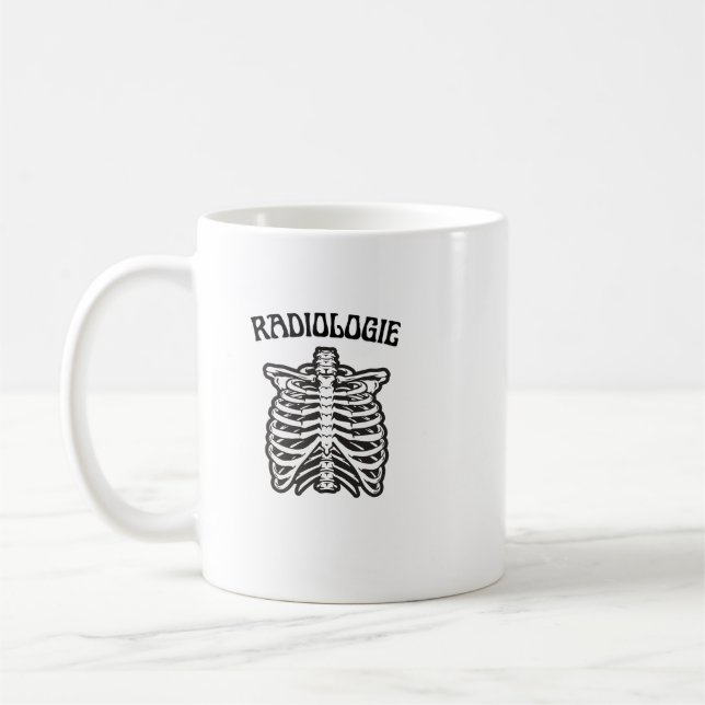 Taza De Café Radiologie Rib Cage Skeleton Illustration (Izquierda)