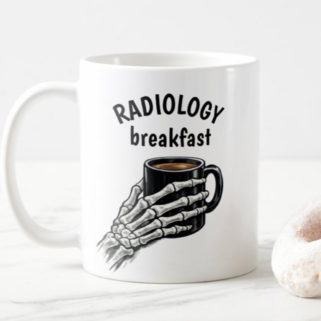 Taza De Café RADIOLOGY Breakfast Coffee Skeleton Hand (Subido por el creador)