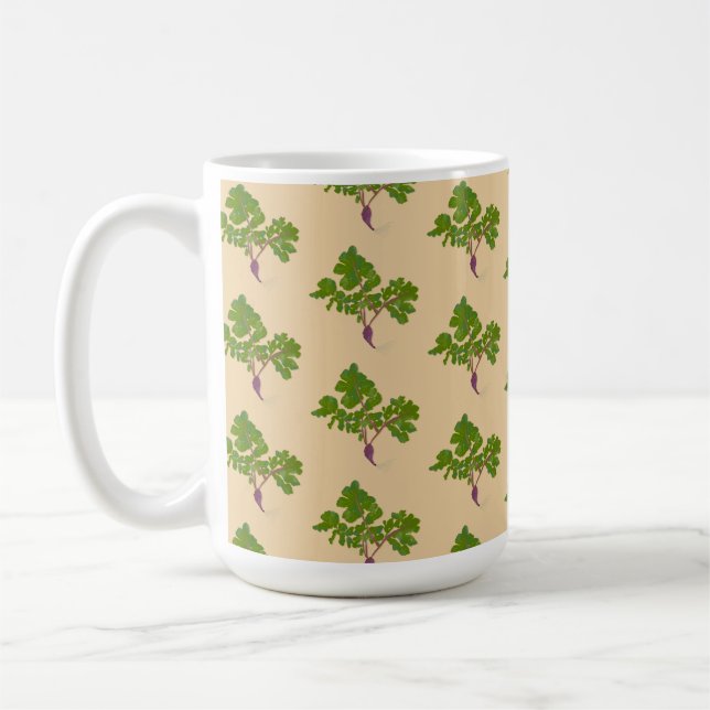 Taza De Café Radish de granjeros Turnips Patrón de jardinería (Izquierda)