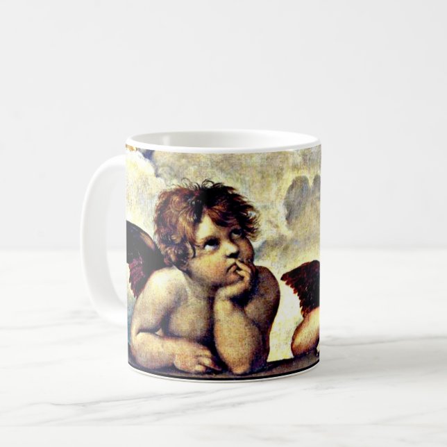 Taza De Café Rafael: Putti, detalle de la Virgen Madonna, (Anverso izquierdo)