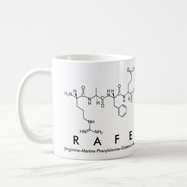 Taza De Café Rafe peptide name mug (Izquierda)