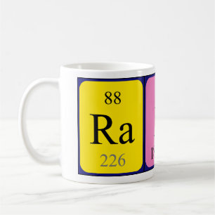 Taza De Café Raff nombre de tabla periódica mug