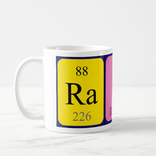 Taza De Café Raff nombre de tabla periódica mug (Izquierda)