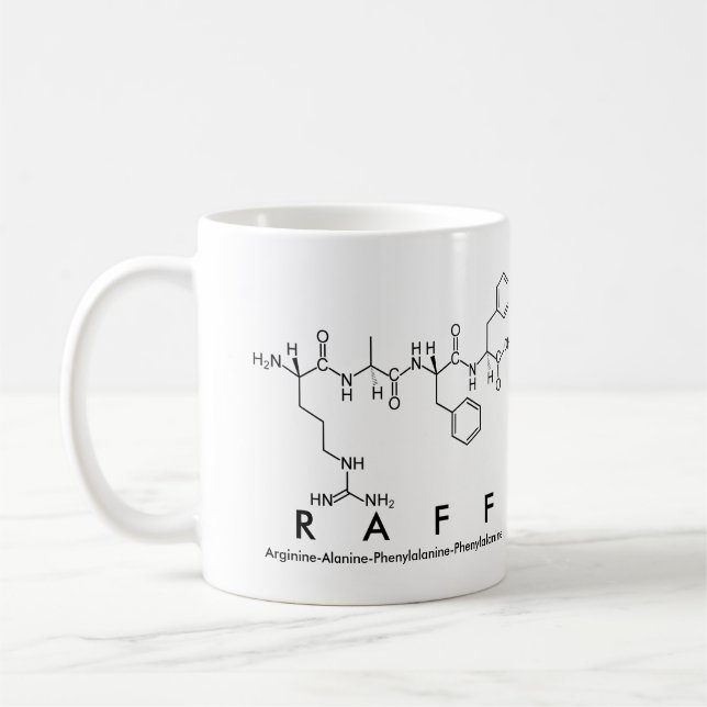 Taza De Café Raff peptide name mug (Izquierda)
