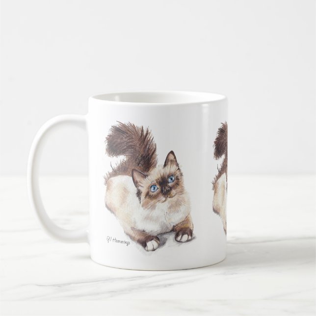 Taza De Café Ragdoll cat por Artist GV Hemmings (Izquierda)