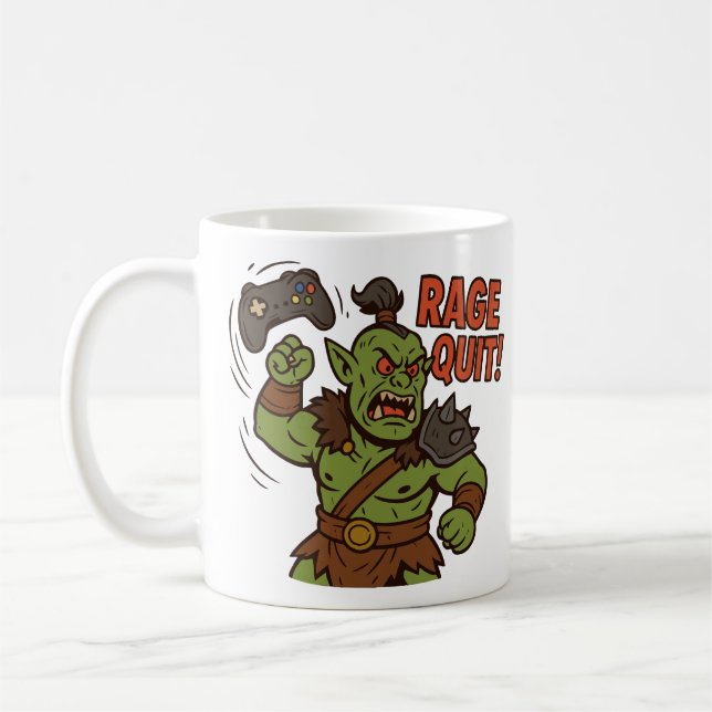 Taza De Café Rage Quit Mug DyD Regalo cómico de Barbarian (Izquierda)