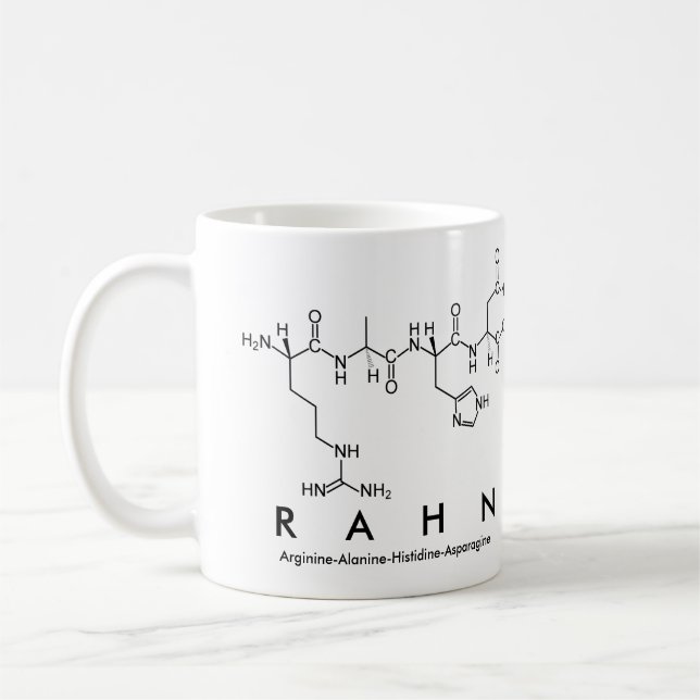 Taza De Café Rahn peptide name mug (Izquierda)