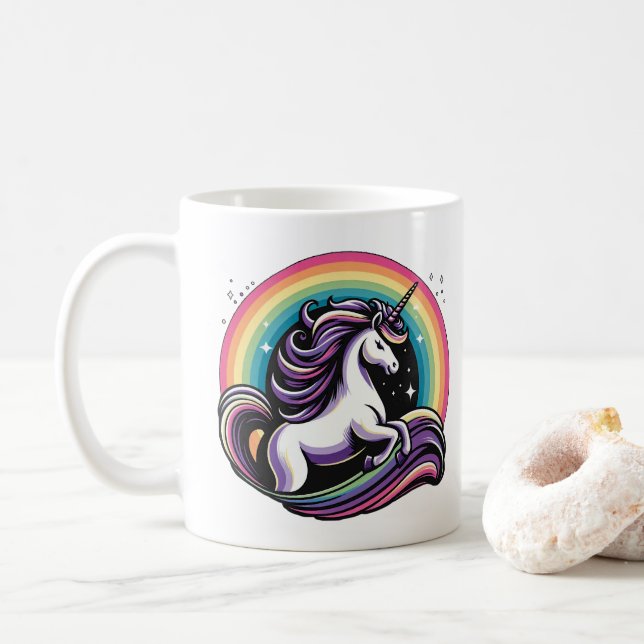 Taza De Café Raibow Unicorn (Con donut)