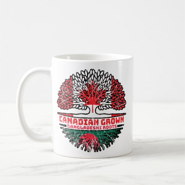 Taza De Café Raíces del árbol canadiense bangladesí (Izquierda)