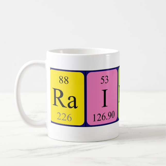 Taza De Café Raimondo nombre de tabla periódica mug (Izquierda)