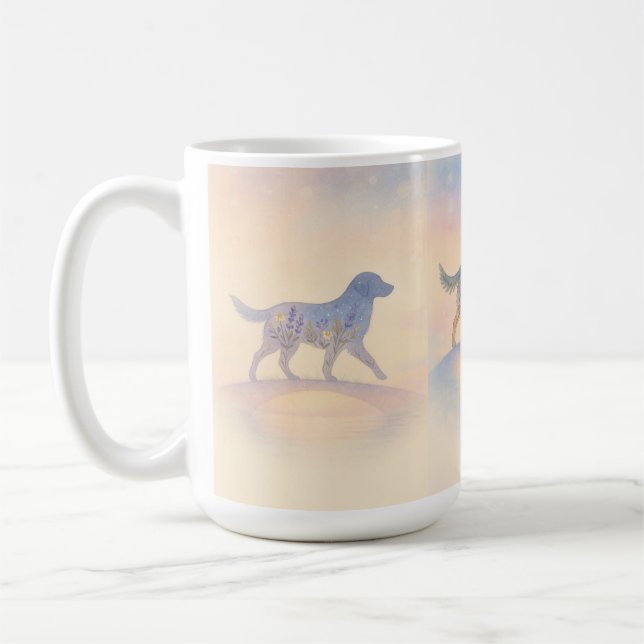 Taza De Café Rainbow Bridge Wildflower Pet Silhouette (Izquierda)