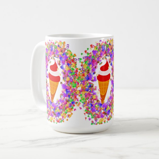 Taza De Café Rainbow Confetti Swirl Ice Cream (Anverso izquierdo)