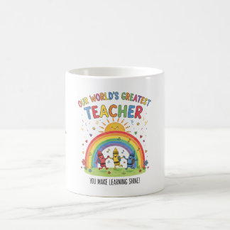 Taza De Café Rainbow Crayon Sun Worlds Greatest Teacher