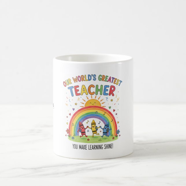 Taza De Café Rainbow Crayon Sun Worlds Greatest Teacher (Centro)
