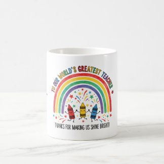 Taza De Café Rainbow Dancing Crayon Worlds Greatest Teacher