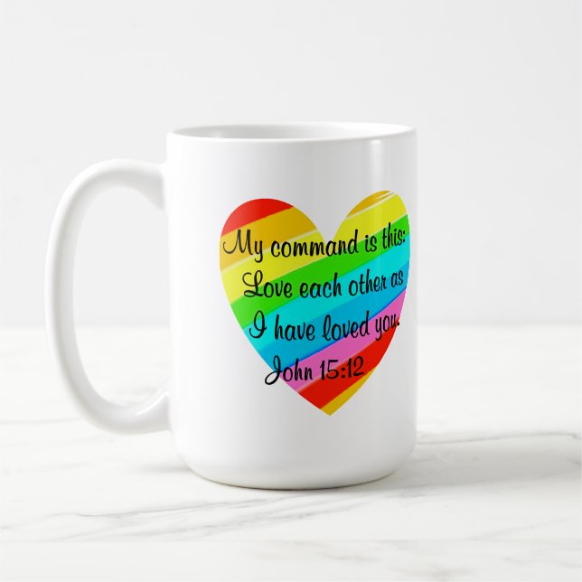 TAZA DE CAFÉ RAINBOW HEART JOHN DISEÑO 15:12 (Izquierda)